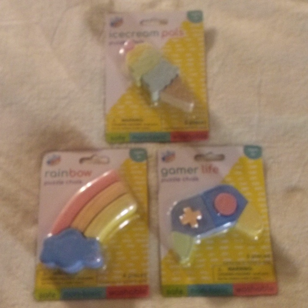3 PACKS BRAND NEW PUZZLE CHALK! ICE CREAM & RAINBOW & GAMER CONTROL